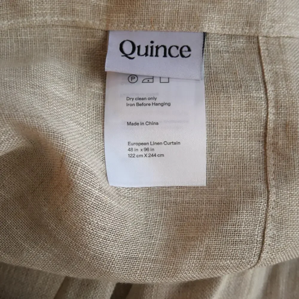 Quince Set of 2 European Linen Sheer Curtain Panels 48
